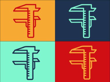 Ekipman Kalifiye Logo Şablonu, Basit Düz Ekipman Simgesi, Endüstriyel, Metal