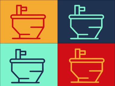 Ekipman Bidet Logo Şablonu, Basit Düz Temizlik Simgesi, bidet, banyo