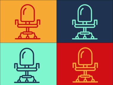 Ergonomik Ofis Yöneticisi Logo Şablonu, Ofisin Basit Düz Simgesi, sandalye, ergonomik