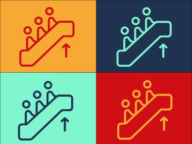 Yürüyen merdivenler logo şablonu, merdiven, yürüyen merdiven, merdiven simgesi