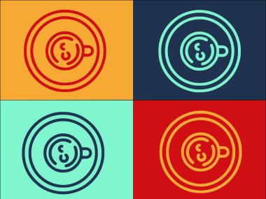 Espresso Kahve Logo Şablonu, Basit Düz Espresso Simgesi, sıcak, içecek