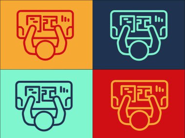 Ergonomik İşyeri Logo Şablonu, Ofisin Basit Düz Simgesi, İş yeri, İş