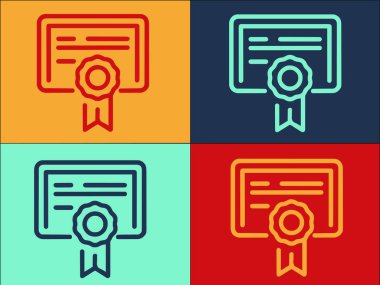 Emlak Sertifikası Logo Şablonu, Sertifika Basit Düz Simgesi, Gayrimenkul