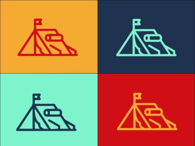 Keşif Çadırı Logo Şablonu, Gezinin Basit Düz Simgesi, Seyahat, Çadır