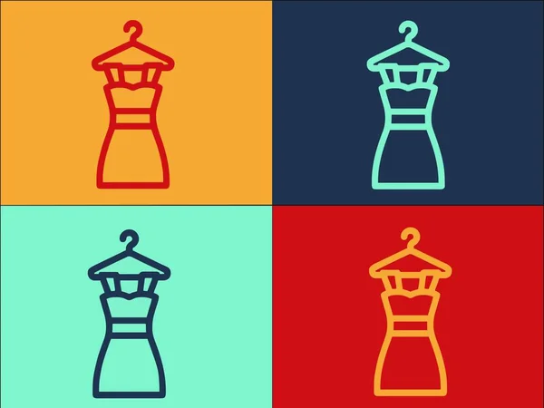 Сукня Вішалці Шаблон Логотипу Проста Плоска Іконка Сукні Мода Вішалка — стоковий вектор