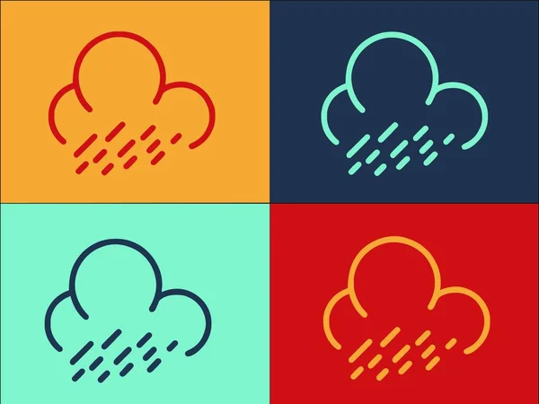 Nieselregen Tag Logo Vorlage Einfache Flache Ikone Von Regen Wetter — Stockvektor
