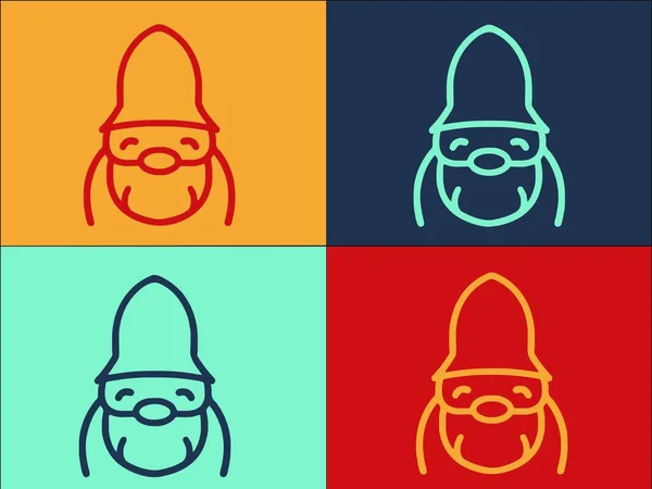 Dwarf Logo Template Simple Flat Icon Cartoon Illustration Gnome — Stock Vector