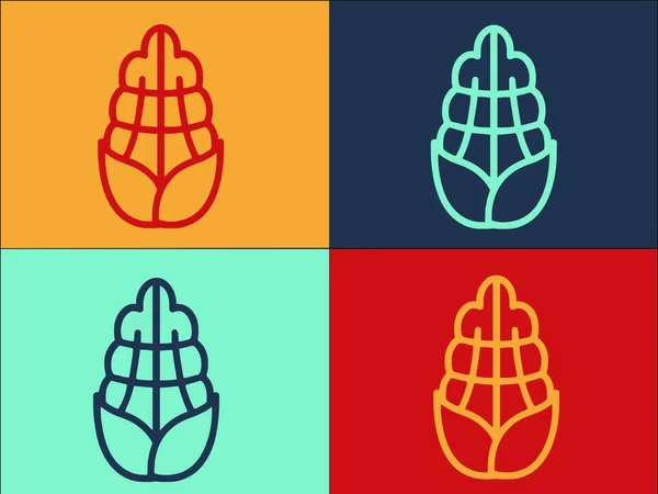 Eko Mısır Logo Şablonu, Basit Düz Mısır Simgesi, organik, eko