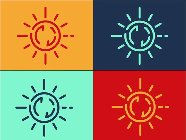 Ecology Sun Innovation Logo Template Simple Flat Icon Energy Power — Stock Vector