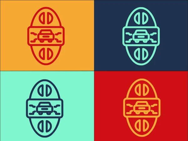 Szablon Logo Elektronicznego Klucza Samochodowego Prosta Płaska Ikona Samochodu Klucz — Wektor stockowy