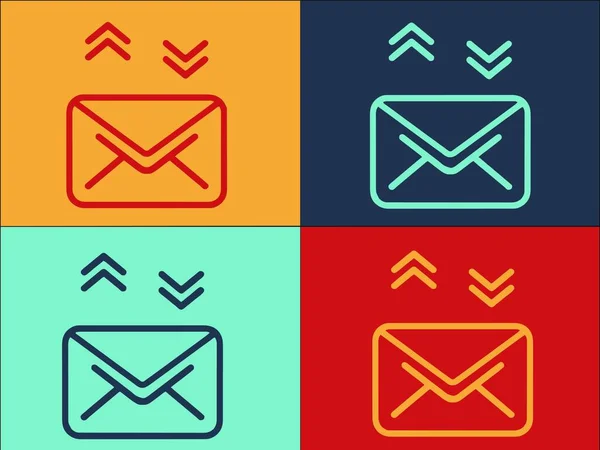 Modèle Logo Chat Par Mail Icône Plate Simple Mail Icône — Image vectorielle