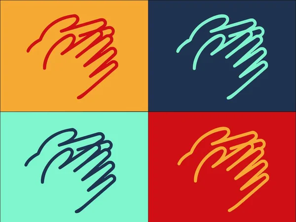 Emotion Handclap Logo Template Einfache Flache Ikone Der Hand Klatschen — Stockvektor