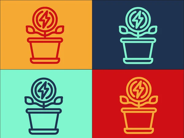 Energy Idea Logo Template Einfache Flache Ikone Für Energie Strom — Stockvektor