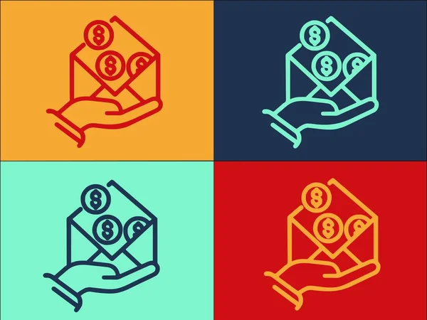 Шаблон Логотипа Envelope Allowance Money Простая Икона Денег Наличных Конверт — стоковый вектор