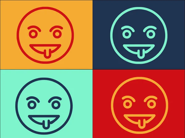 Böse Emoji Logo Vorlage Einfache Flache Ikone Des Bösen Charakter — Stockvektor