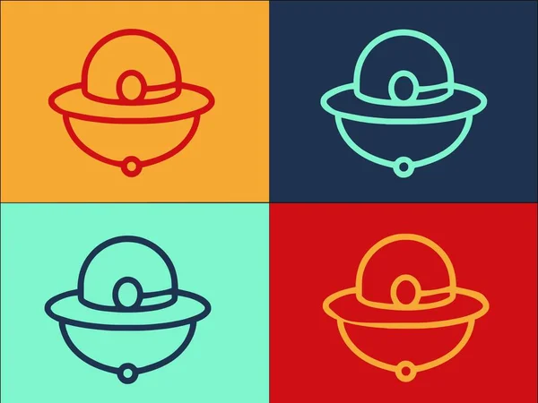 Modèle Logo Chapeau Rond Expédition Icône Plate Simple Chapeau Voyage — Image vectorielle