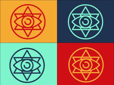 Göz Simya Amblemi Logo Şablonu Simya 'nın Basit Düz Simya Simgesi, Sihir, Amblem