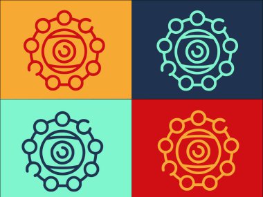 Göz Simya Logo Şablonu, Simya 'nın Basit Düz Simya Simgesi, Vektör, Sihir