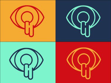 Göz Ağlayan Logo Şablonu, Ağlamanın Basit Düz Simgesi, Hüzün, Üzüntü