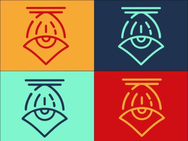 Eyes Diopter Logo Şablonu, Diopter 'in Basit Düz Simgesi, optometri, görme