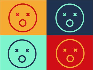 Açık Ağızlı Logo Şablonu Yüzü Yüzü, Yüzü, Ağzı, Açık