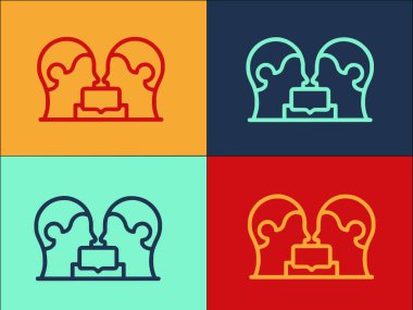 Yüz yüze Logo Şablonu, Basit Düz İş Simgesi, Tartışma, Adam