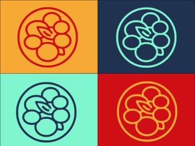 Falafel Tabağı Logo Şablonu, Tabağın Basit Düz Simgesi, Vejetaryen, Falafel