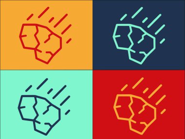 Düşen Taş Logo Şablonu, Taşın Basit Düz Simgesi, Arkaplan, Düşen