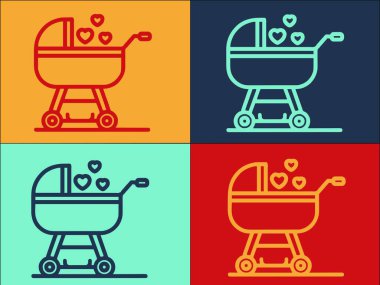 aile bapram simgesi renk arkaplanında izole 