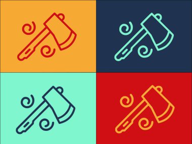 Çiftlik Baltası Logo Şablonu, Çiftliğin Basit Düz Simgesi, Balta, Vektör