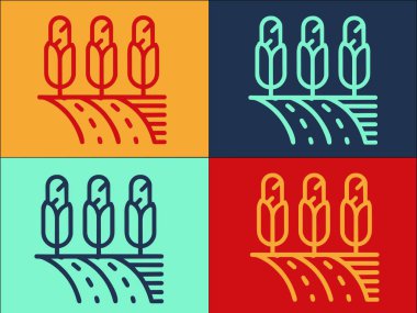 Çiftlik Mısırı Toprakları Logo Şablonu, Basit Düz Mısır Simgesi, Çiftlik, Tarla