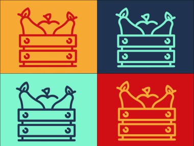 Farm Fruits Logo Şablonu, Çiftliğin Basit Düz Simgesi, meyve, organik