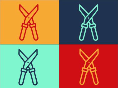 Çiftlik Makası Logo Şablonu, Çiftliğin Basit Düz Simgesi, Makas, Araç
