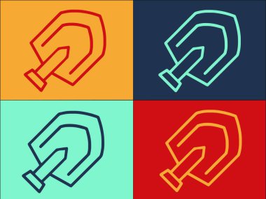 Farm Spade Logo Şablonu, Çiftliğin Basit Düz Simgesi, Tarım, Kürek