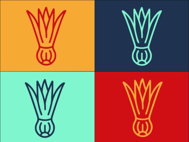 Çiftçilik Chives Logo Şablonu, Taze taze, soğan, yaprak