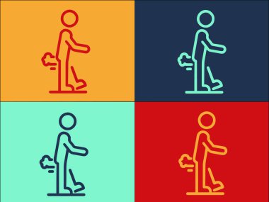 Osuruk Adam Logo Şablonu, Basit Düz Osuruk Simgesi, adamım, Kokla