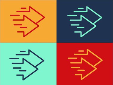 Hızlı Oklar Logo Şablonu, Hızlı, ok ve grafiğin Basit Düz Simgesi