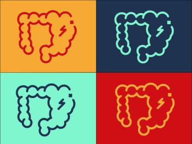 Hızlı Bağırsak Sindirim Logosu Şablonu, Basit Düz Sağlık Simgesi, Sindirim, Bağırsak