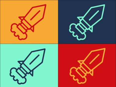 Hızlı Uzay Aracı Logo Şablonu, Uzay Aracının Basit Düz Simgesi, Hızlı, Bilim