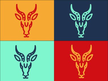 Faune Ceylanı Logo Şablonu, Ceylanın Basit Düz Simgesi, Vahşi Yaşam, Doğa