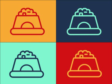 Besleme kabı Logo Şablonu, Basit Düz Kase Simgesi, Besleme, Yemek