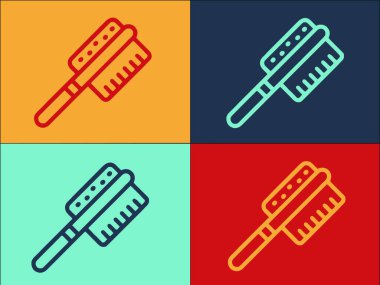 Ayak Fırçası Logo Şablonu, Basit Düz Fırça Simgesi, Güzellik, Ayak