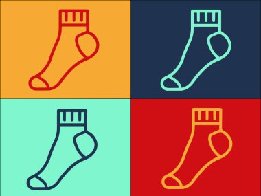 Ayak Çorabı Logosu Şablonu, Basit Düz Çorap Simgesi, Moda, Kıyafet