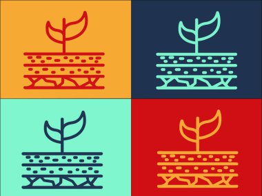 Döllenmiş Toprak Logosu Şablonu, Basit Düz Toprak Simgesi, Tarım, Çevre