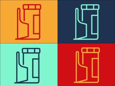 Gübre Santrali Logo Şablonu, Bitki, tüp ve teknolojinin Basit Düz Simgesi