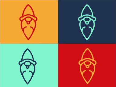 Şekil Gnome Logo Şablonu, Cücenin Basit Düz Simgesi, fantezi, izole edilmiş