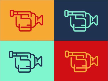 Film Endüstrisi Kamera Logo Şablonu, Film, Film, Video Basit Düz Simgesi