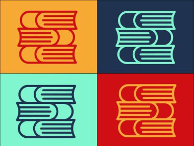 Final Sınav Defteri Yığını Logo Şablonu, Basit Düz Eğitim Simgesi, Okul, Kitap