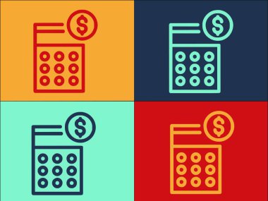 Finansal Hesaplayıcı Logo Şablonu, Hesap makinesinin Basit Düz Simgesi, Finans, Finans