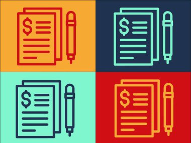 Finansal Kontrat Logo Şablonu, Basit Düz İşletme Simgesi, Anlaşma, Sözleşme